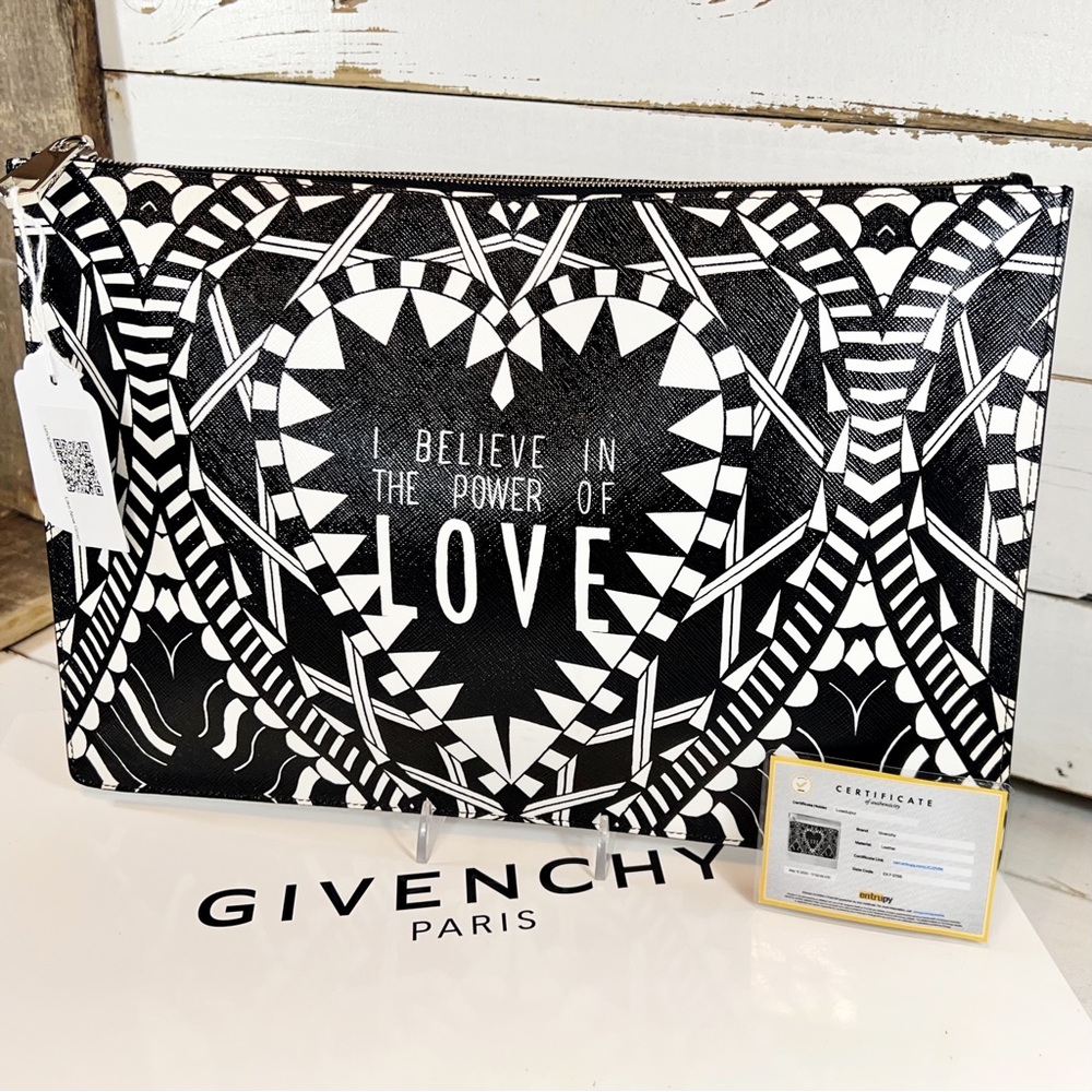 Givenchy “Power of Love” Coated Canvas Clutch/Pouch